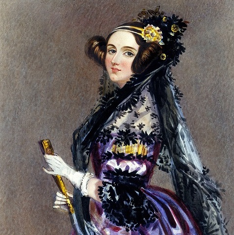 Painted portrait of Ada Lovelace.